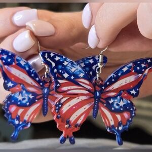 Patriotic Butterfly Earrings